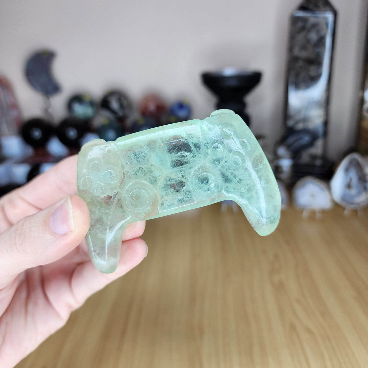 Fluorite Game Controller Carvings - Marked by Magic