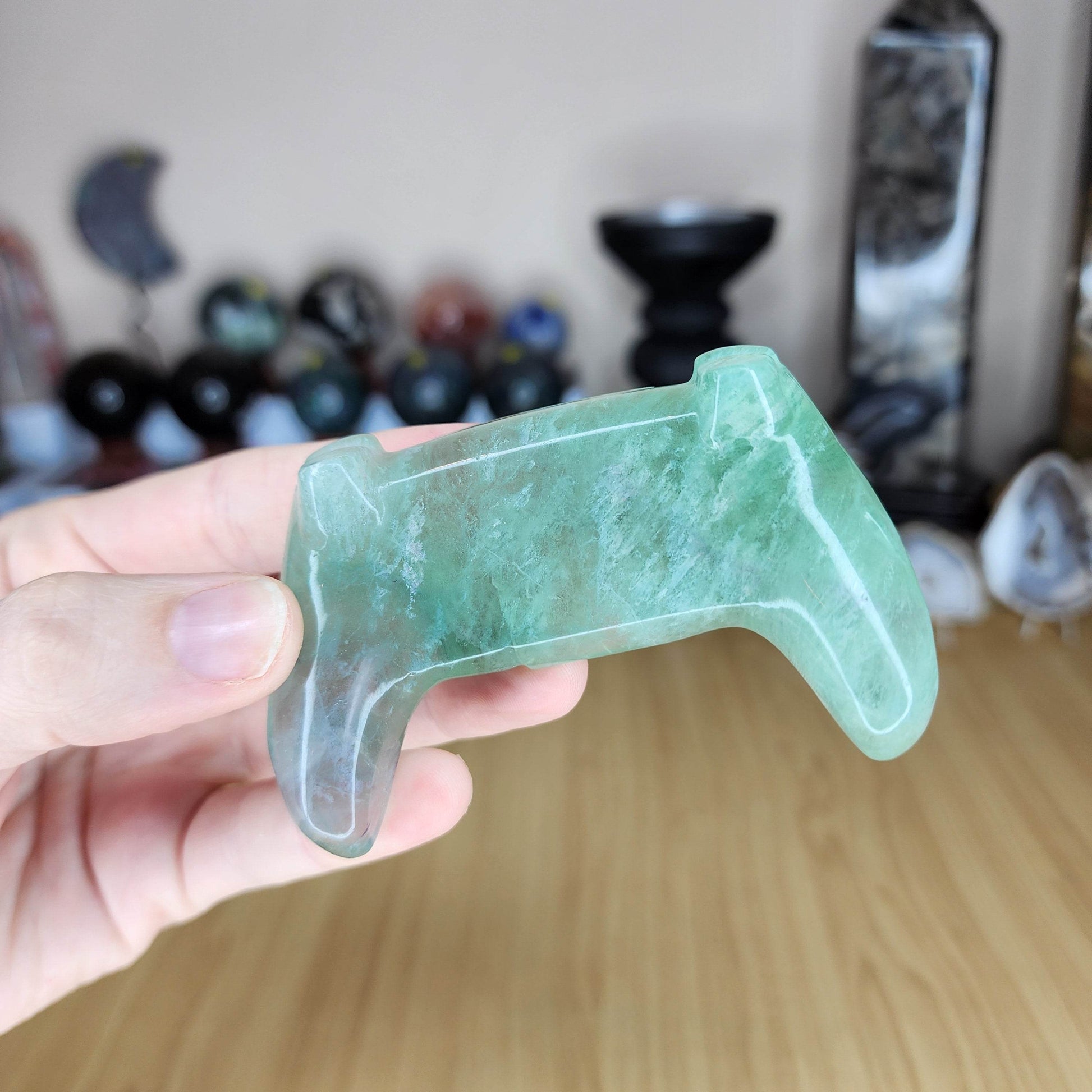 Fluorite Game Controller Carvings - Marked by Magic