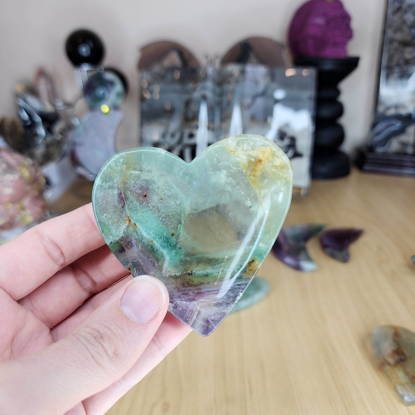 Fluorite Heart Bowl - Marked by Magic