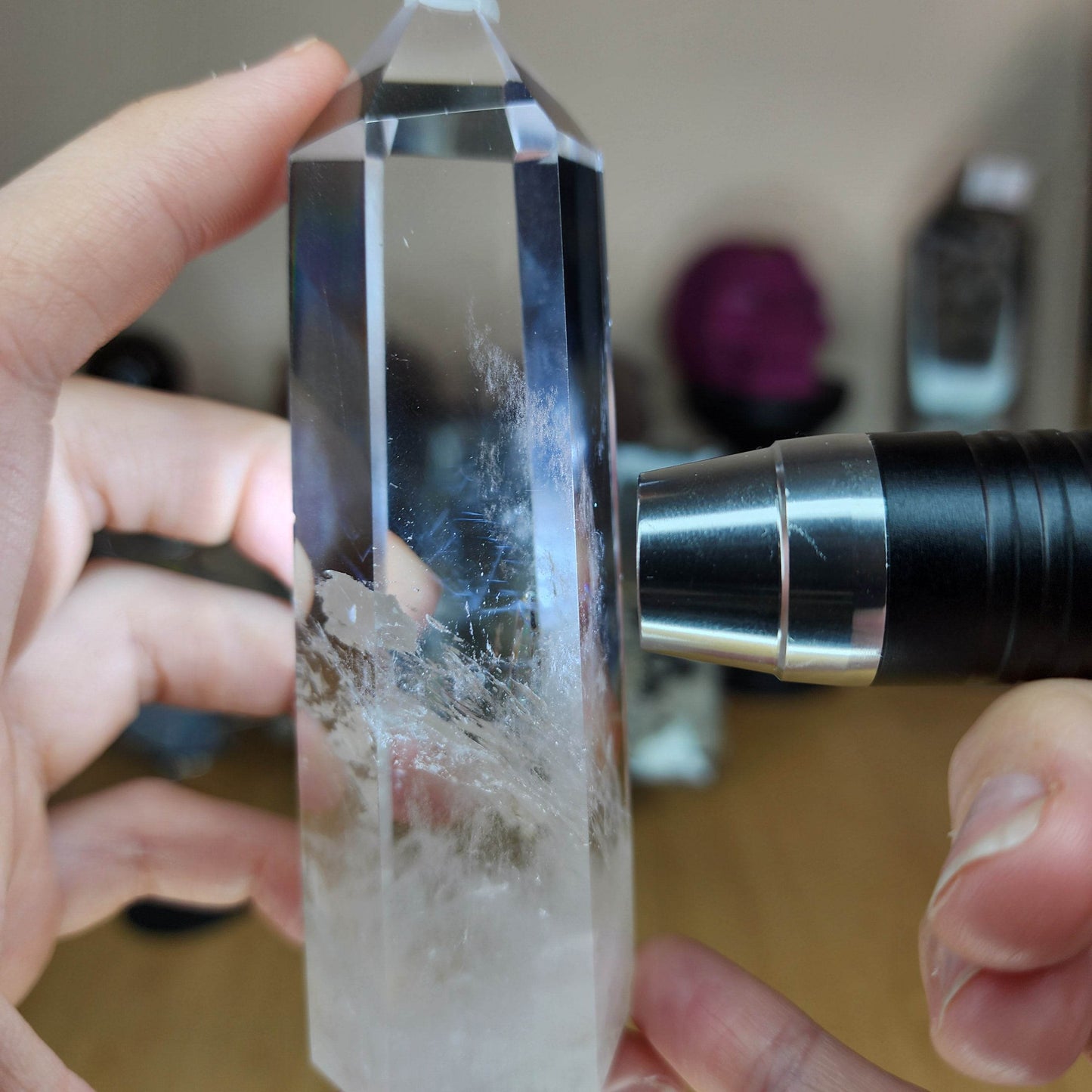 Large Blue Needle Quartz Tower - Marked by Magic